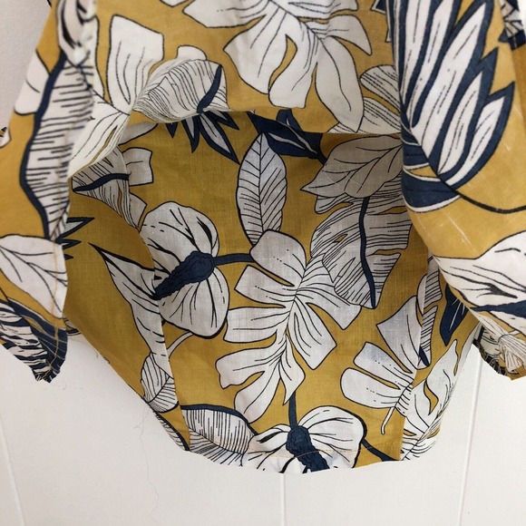 L’ATISTE Tropical Palm Crop Tank Top Spaghetti Strap Yellow White Women’s Small‎ - Picture 4 of 11